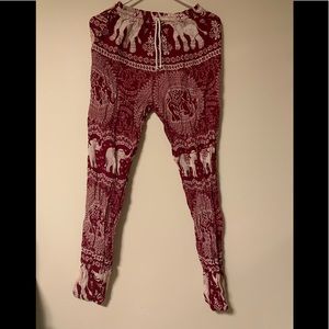 Boho Indian elephant yoga pants